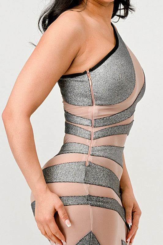 Metallic Bandage Mesh Insert Dress - Shop Style & More | Fresh Looks, Everyday Deals & Free Shipping