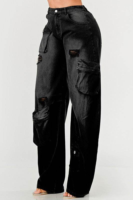 Athina Black washed out cargo pants - Shop Style & More | Fresh Looks, Everyday Deals & Free Shipping