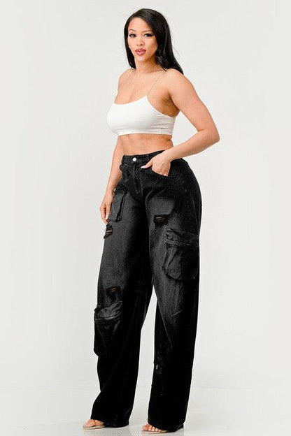 Athina Black washed out cargo pants - Shop Style & More | Fresh Looks, Everyday Deals & Free Shipping