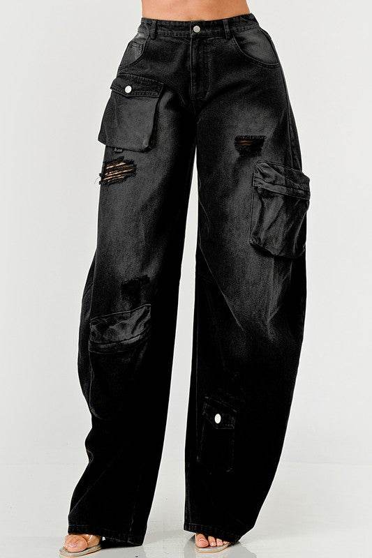 Athina Black washed out cargo pants - Shop Style & More | Fresh Looks, Everyday Deals & Free Shipping