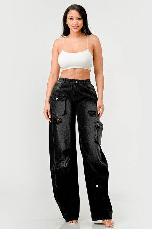 Athina Black washed out cargo pants - Shop Style & More | Fresh Looks, Everyday Deals & Free Shipping