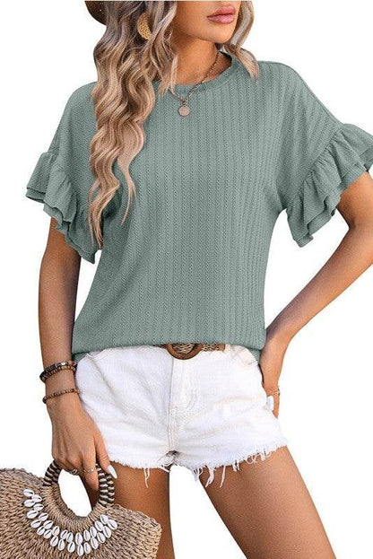 Ruffle sleeve blouse - Shop Style & More | Fresh Looks, Everyday Deals & Free Shipping