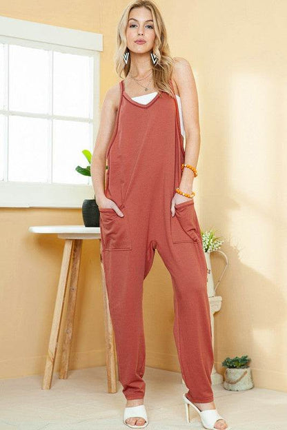 Flame Solid Color Loose Fit Harem Jumpsuit - Shop Style & More | Fresh Looks, Everyday Deals & Free Shipping