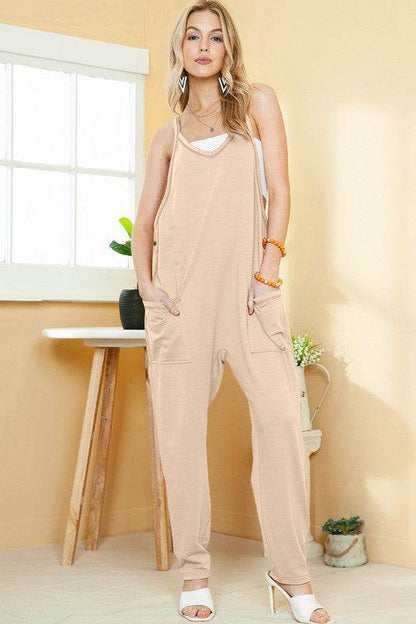 Flame Solid Color Loose Fit Harem Jumpsuit - Shop Style & More | Fresh Looks, Everyday Deals & Free Shipping