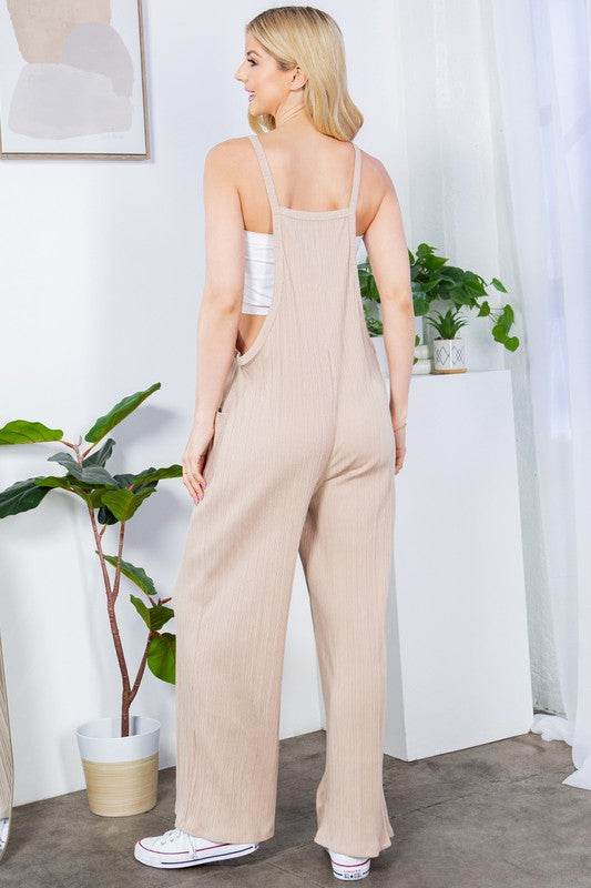 Wide Leg Premium Cotton Rib Overalls - Shop Style & More | Fresh Looks, Everyday Deals & Free Shipping