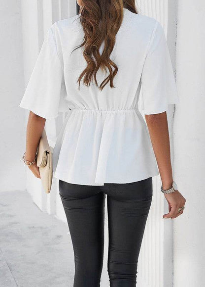 Tie front v-neck blouse - Shop Style & More | Fresh Looks, Everyday Deals & Free Shipping
