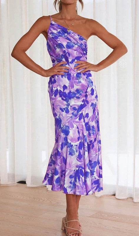 One shoulder floral print dress - Shop Style & More | Fresh Looks, Everyday Deals & Free Shipping