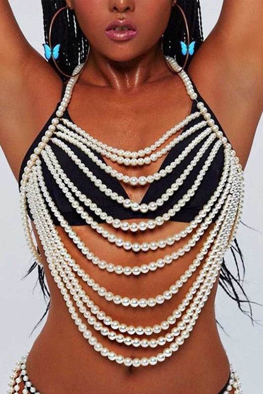 Dramatic Pearls Beaded Body Chain - Shop Style & More | Fresh Looks, Everyday Deals & Free Shipping