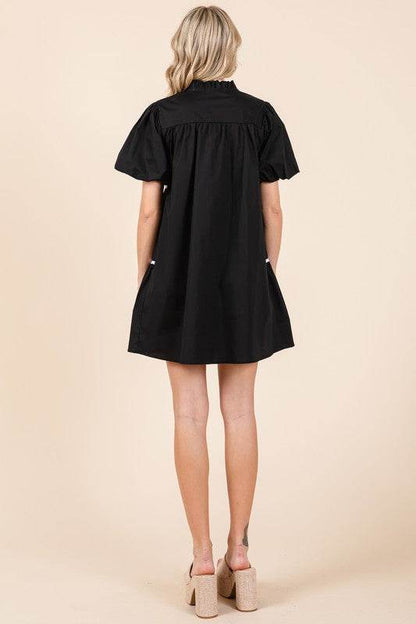 Piping Detailed Babydoll Mini Dress - Shop Style & More | Fresh Looks, Everyday Deals & Free Shipping