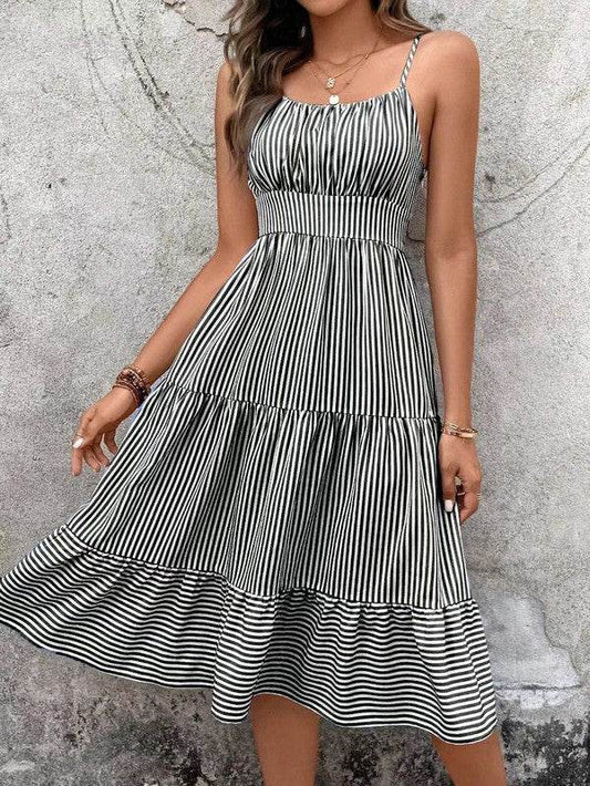 Striped spaghetti strap midi dress - Shop Style & More | Fresh Looks, Everyday Deals & Free Shipping
