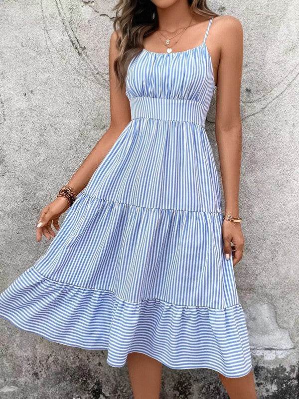 Striped spaghetti strap midi dress - Shop Style & More | Fresh Looks, Everyday Deals & Free Shipping