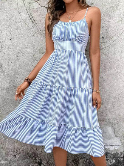 Striped spaghetti strap midi dress - Shop Style & More | Fresh Looks, Everyday Deals & Free Shipping