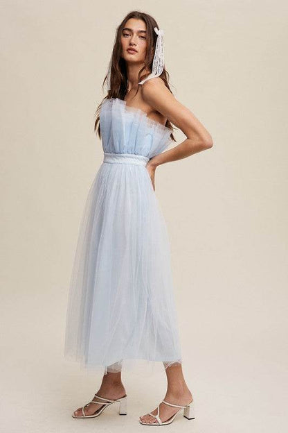Paper Bag Frill Tulle Maxi Dress - Shop Style & More | Fresh Looks, Everyday Deals & Free Shipping