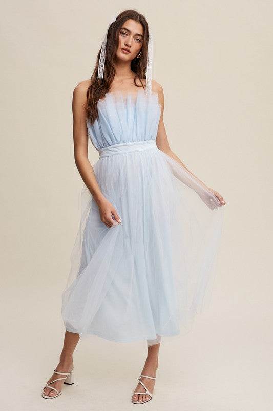 Paper Bag Frill Tulle Maxi Dress - Shop Style & More | Fresh Looks, Everyday Deals & Free Shipping