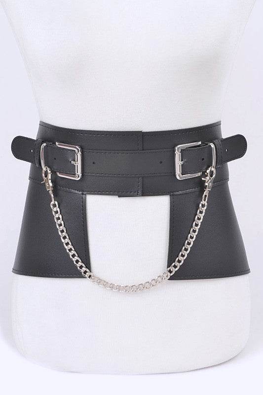 Chain Accent Faux Leather Skirt Belt - Shop Style & More | Fresh Looks, Everyday Deals & Free Shipping