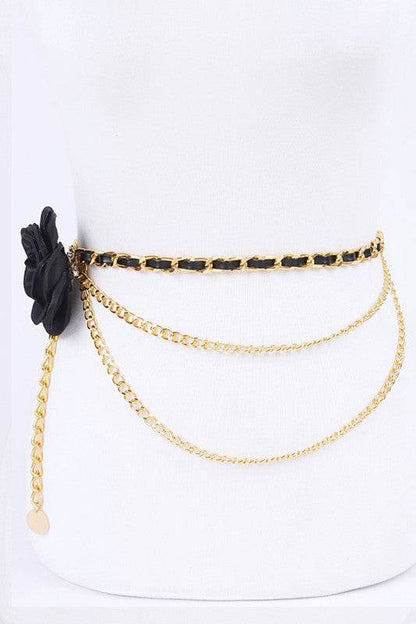 Satin Flower Iconic Layered Chain Belt - Shop Style & More | Fresh Looks, Everyday Deals & Free Shipping