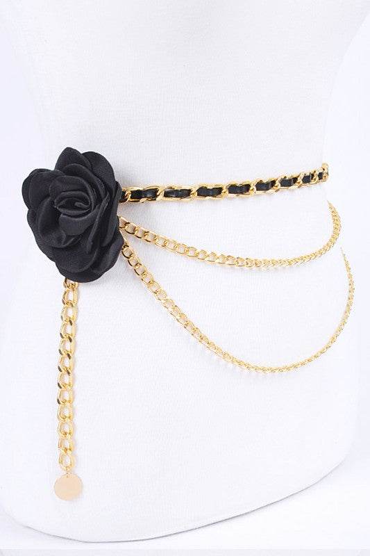 Plus Size Satin Flower Iconic Chain Belt - Shop Style & More | Fresh Looks, Everyday Deals & Free Shipping