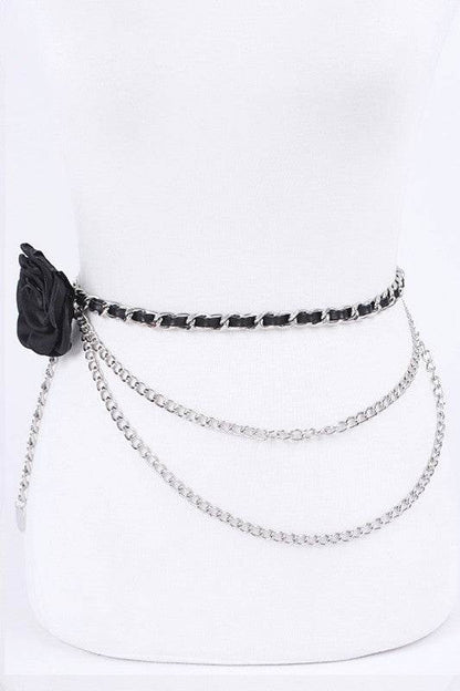 Satin Flower Iconic Layered Chain Belt - Shop Style & More | Fresh Looks, Everyday Deals & Free Shipping