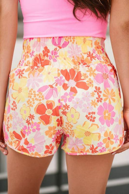Boho Floral Shirred High Waist Casual Shorts - Shop Style & More | Fresh Looks, Everyday Deals & Free Shipping