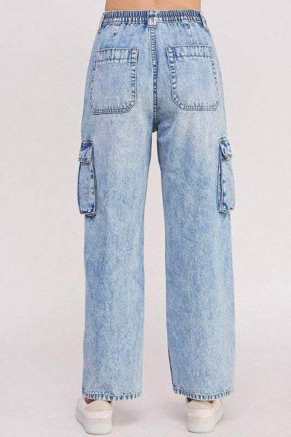 HIGH WAIST BAGGY DENIM CARGO ANKLE LENGTH TROUSERS - Shop Style & More | Fresh Looks, Everyday Deals & Free Shipping