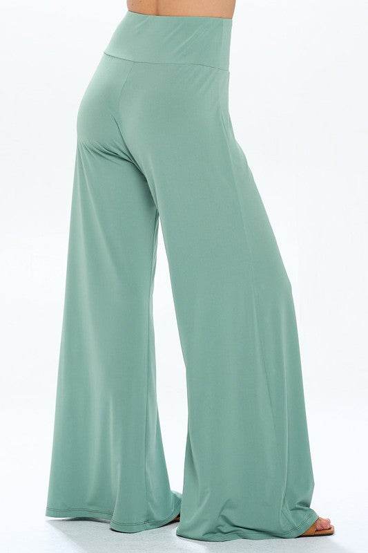 Made in USA Solid Wide Leg Pants w Thick Waistband - Shop Style & More | Fresh Looks, Everyday Deals & Free Shipping