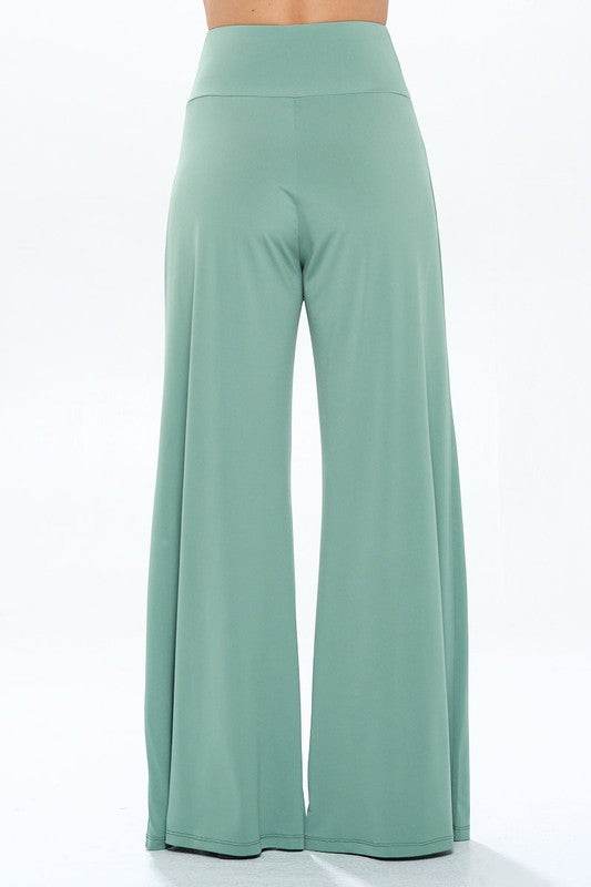 Made in USA Solid Wide Leg Pants w Thick Waistband - Shop Style & More | Fresh Looks, Everyday Deals & Free Shipping