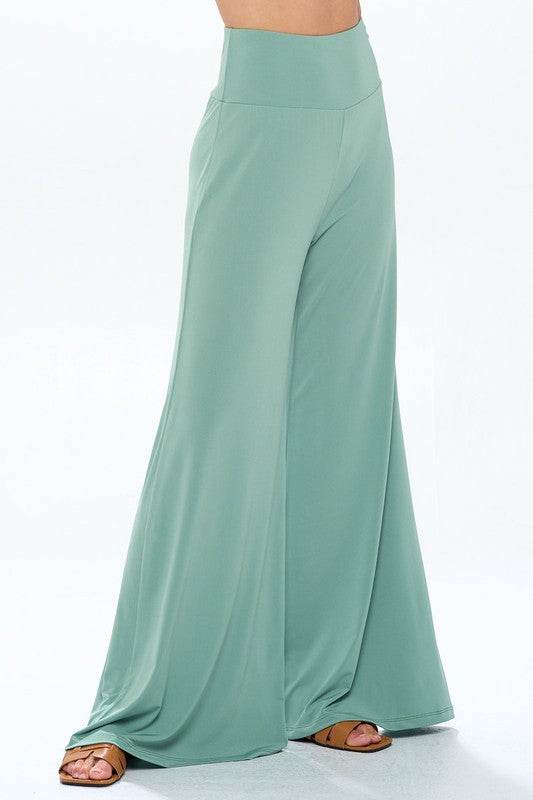 Made in USA Solid Wide Leg Pants w Thick Waistband - Shop Style & More | Fresh Looks, Everyday Deals & Free Shipping