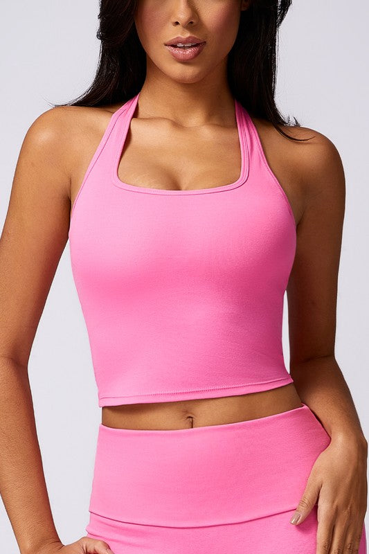 Halterneck running fitness yoga sports bras Rose Red Sports Bras