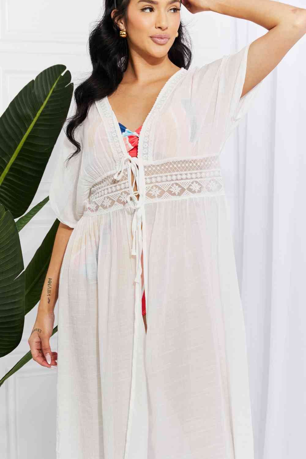 Marina West Swim Cover-Up Sun Goddess Tied Maxi Cover-Ups