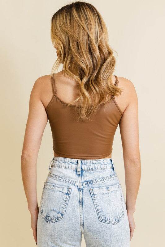Strap Faux Leather Crop Cami Top - Shop Style & More | Fresh Looks, Everyday Deals & Free Shipping