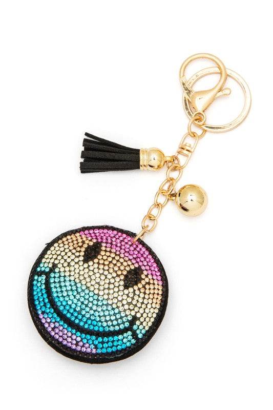 Rainbow Color Smiley Face Rhinestone Key Chain - Shop Style & More | Fresh Looks, Everyday Deals & Free Shipping