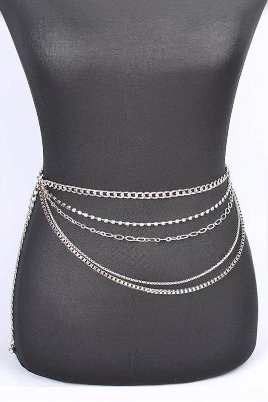 Plus Size Mix Chain Rhinestone Layered Chain Belt - Shop Style & More | Fresh Looks, Everyday Deals & Free Shipping