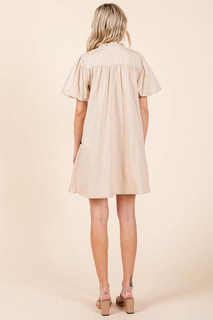 Piping Detailed Babydoll Mini Dress - Shop Style & More | Fresh Looks, Everyday Deals & Free Shipping