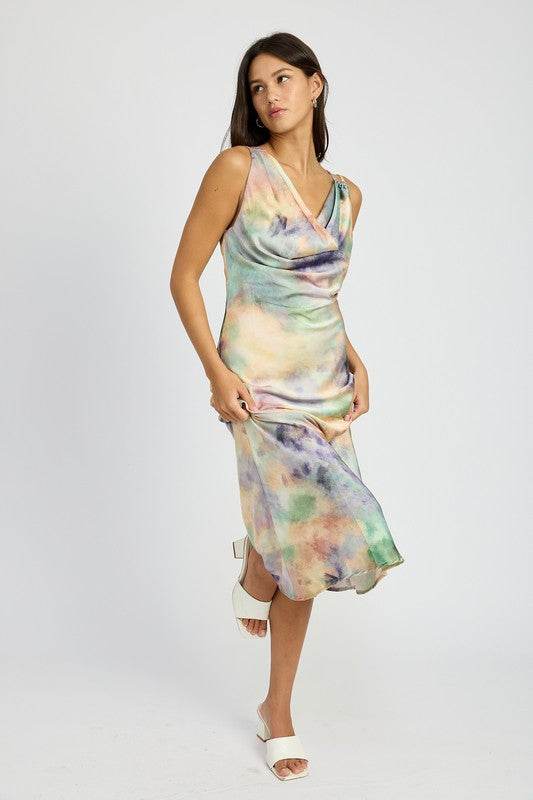 COWL NECK MIDI BIAS DRESS - Shop Style & More | Fresh Looks, Everyday Deals & Free Shipping