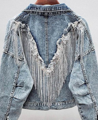 Fringed Denim Jacket - Shop Style & More | Fresh Looks, Everyday Deals & Free Shipping