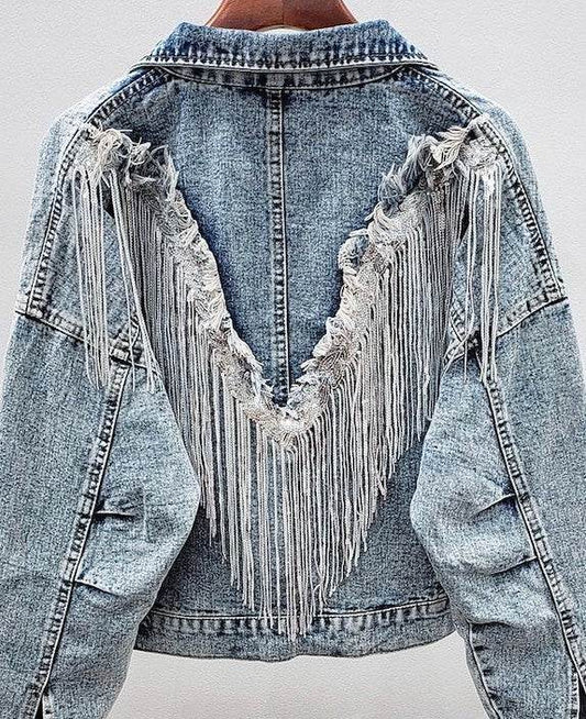Fringed Denim Jacket - Shop Style & More | Fresh Looks, Everyday Deals & Free Shipping