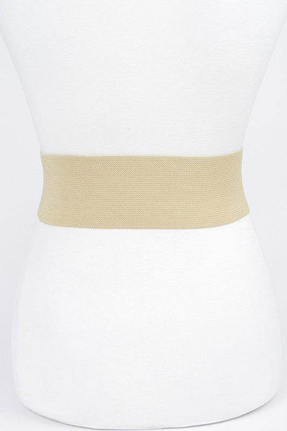 Metallic Faux Leather Elastic Fashion Wide Belt - Shop Style & More | Fresh Looks, Everyday Deals & Free Shipping