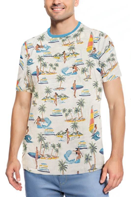 Allover Print Short Sleeve Tshirt - Shop Style & More | Fresh Looks, Everyday Deals & Free Shipping