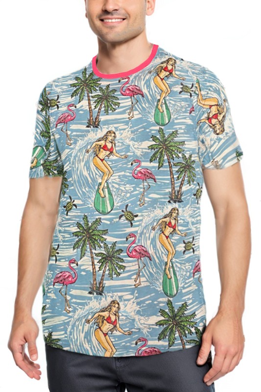 Allover Print Short Sleeve Tshirt AP04 Men's Clothes