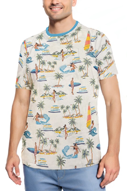 Allover Print Short Sleeve Tshirt AP12 Men's Clothes