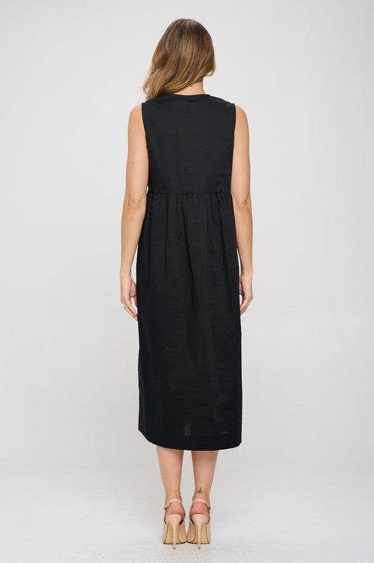 Made in USA Cotton Sleeveless Dress w Front Tie - Shop Style & More | Fresh Looks, Everyday Deals & Free Shipping