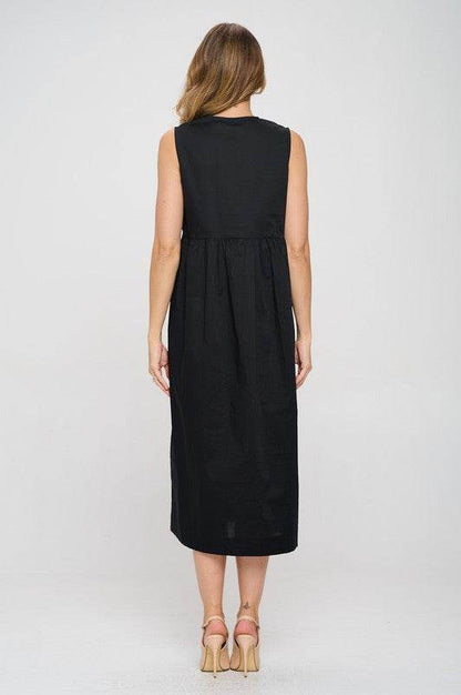 Made in USA Cotton Sleeveless Dress w Front Tie - Shop Style & More | Fresh Looks, Everyday Deals & Free Shipping