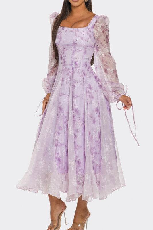 Lavender Blossom Puff Sleeve Dress - Shop Style & More | Fresh Looks, Everyday Deals & Free Shipping