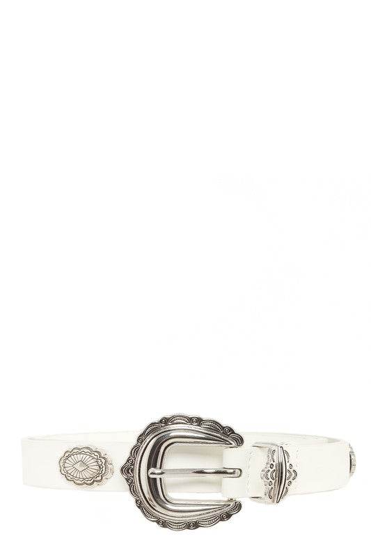 Etched Buckle Faux Leather Belt - Shop Style & More | Fresh Looks, Everyday Deals & Free Shipping