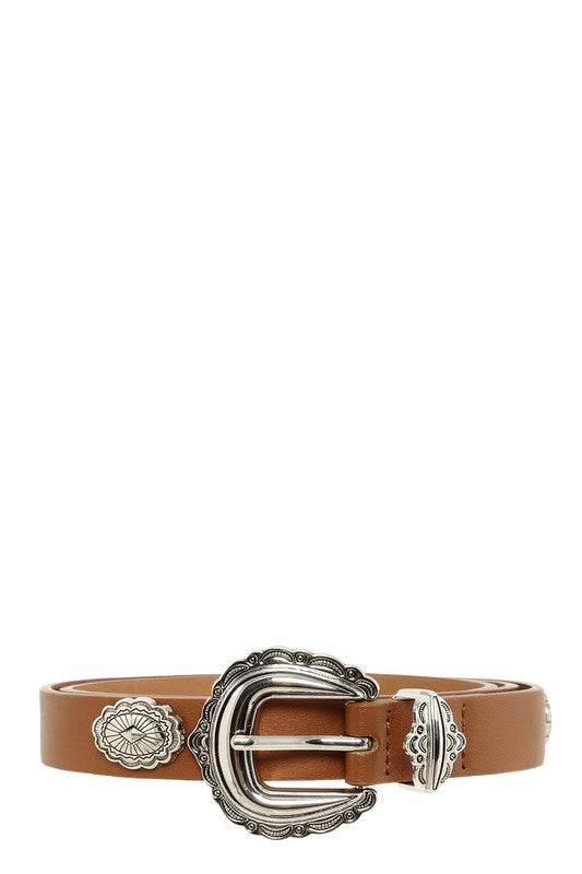 Etched Buckle Faux Leather Belt - Shop Style & More | Fresh Looks, Everyday Deals & Free Shipping