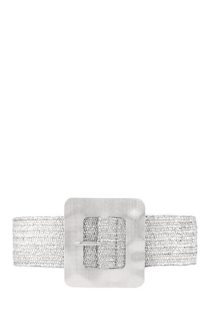 Metal Square Buckle Straw Elastic Belt - Shop Style & More | Fresh Looks, Everyday Deals & Free Shipping