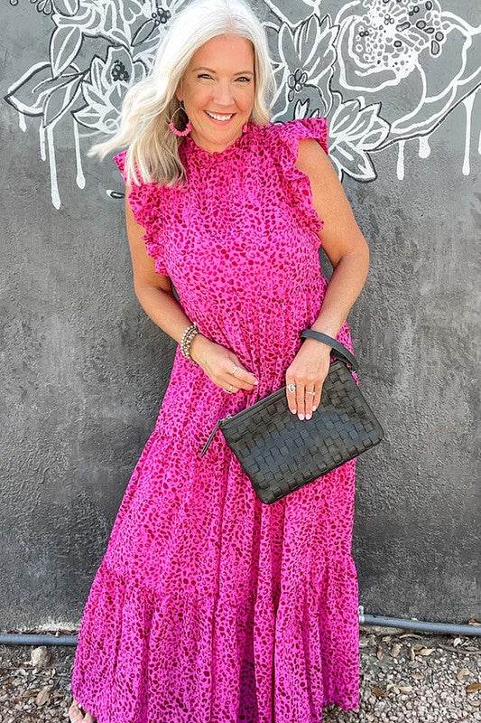 Women Leopard Print Ruffled Trim Tiered Maxi Dress - Shop Style & More | Fresh Looks, Everyday Deals & Free Shipping