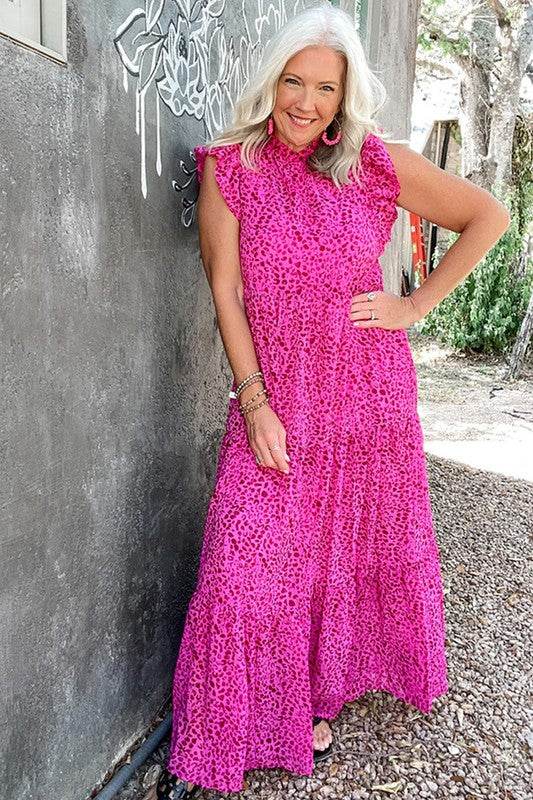 Women Leopard Print Ruffled Trim Tiered Maxi Dress - Shop Style & More | Fresh Looks, Everyday Deals & Free Shipping
