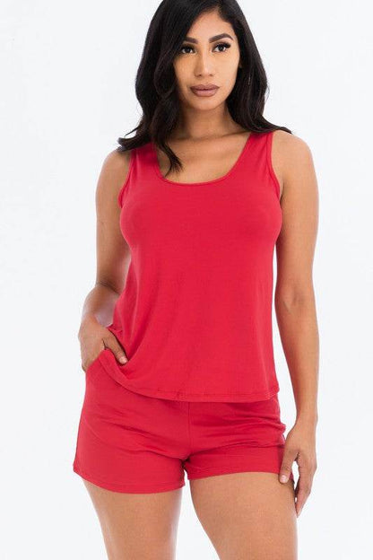 Basic Comfy Tank Top & mini casual Shorts Set - Shop Style & More | Fresh Looks, Everyday Deals & Free Shipping