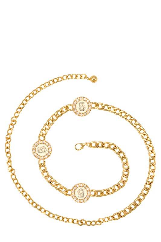 Metal Circle Five Pearl Charm Chain Belt - Shop Style & More | Fresh Looks, Everyday Deals & Free Shipping
